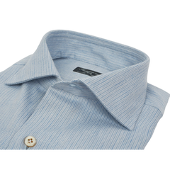 Camicia rigata Napoli vestibilità regolare in cotone twill e cashmere