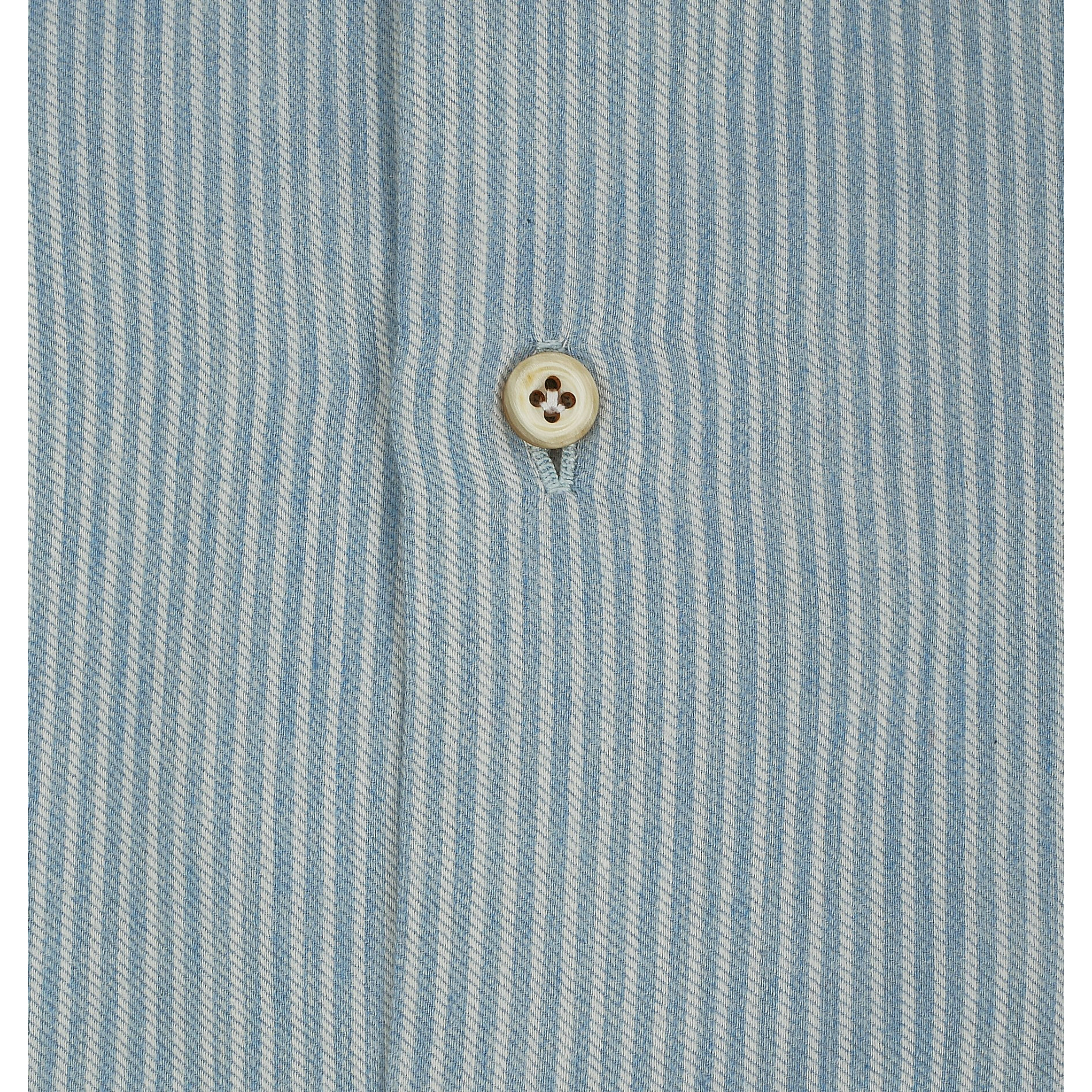 Camicia Napoli rigata regular fit in cotone twill e cashmere