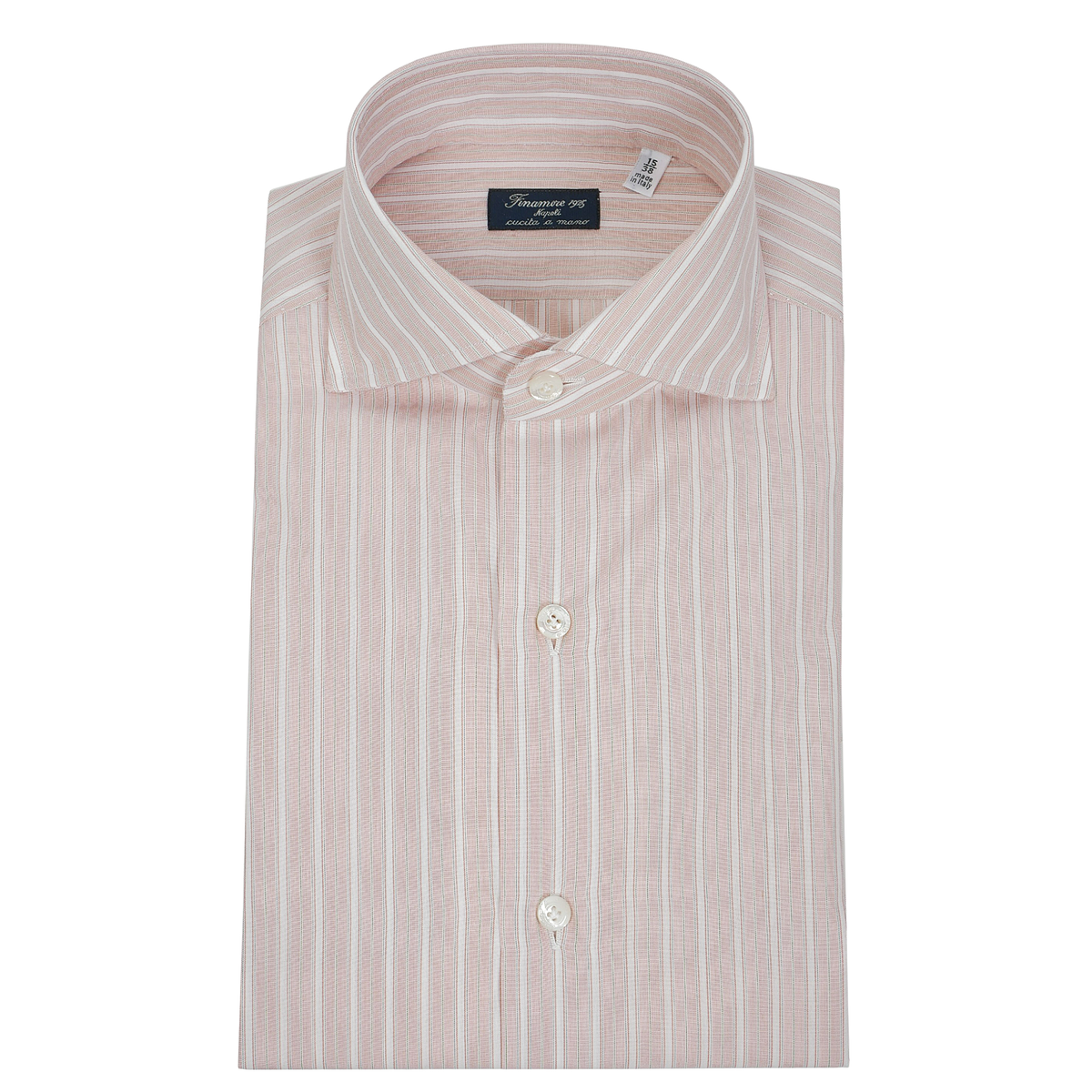 Napoli classic shirt in cotton with two light pink poplin voile