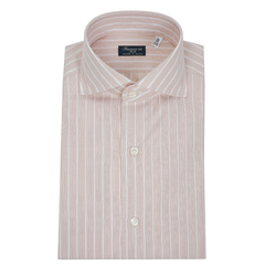 Napoli classic shirt in cotton with two light pink poplin voile