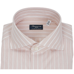 Napoli classic shirt stripe light pink in cotton Riva