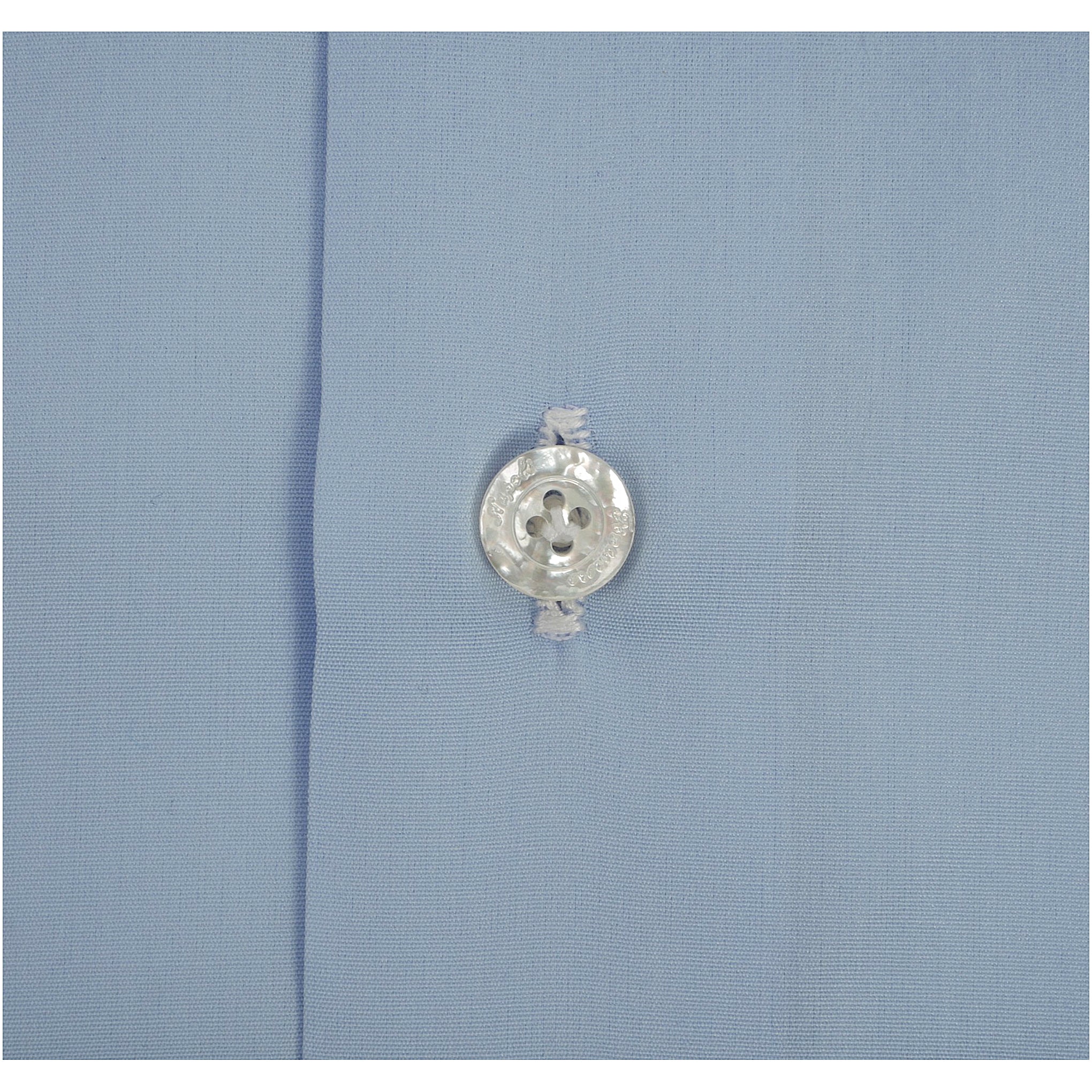 Napoli Traveller white & ight blue cotton shirt Finamore 1925