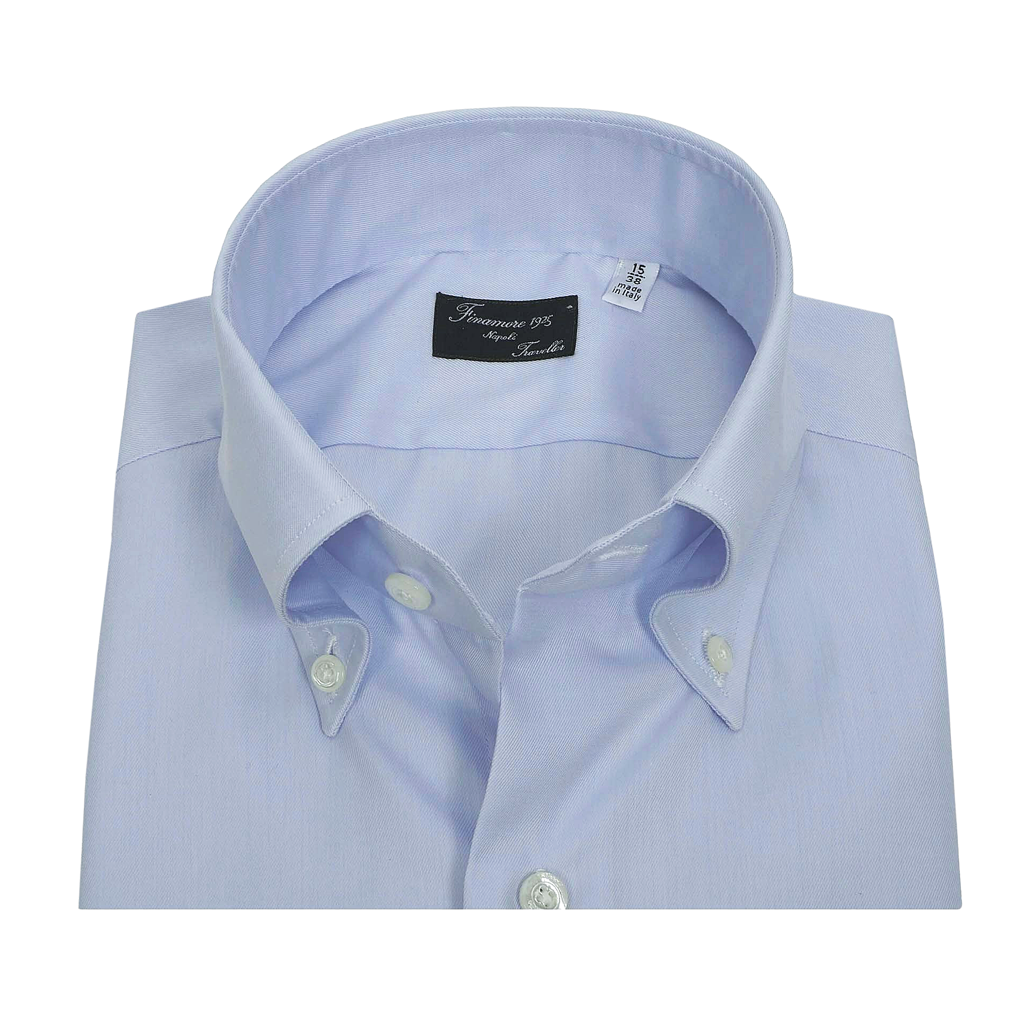 Classic shirt Twill Napoli Traveller light blue button down