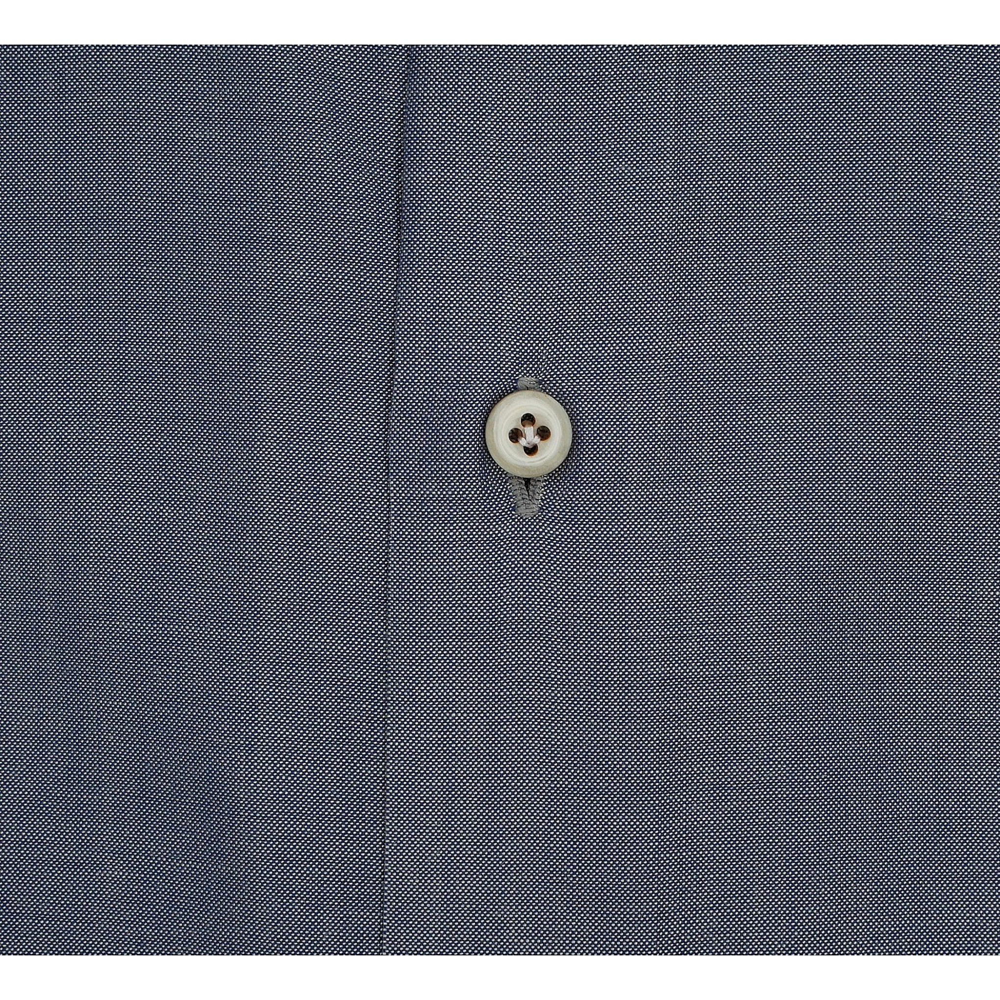 Camicia Napoli regular fit tessuto lana e cly, tinta unita blu 