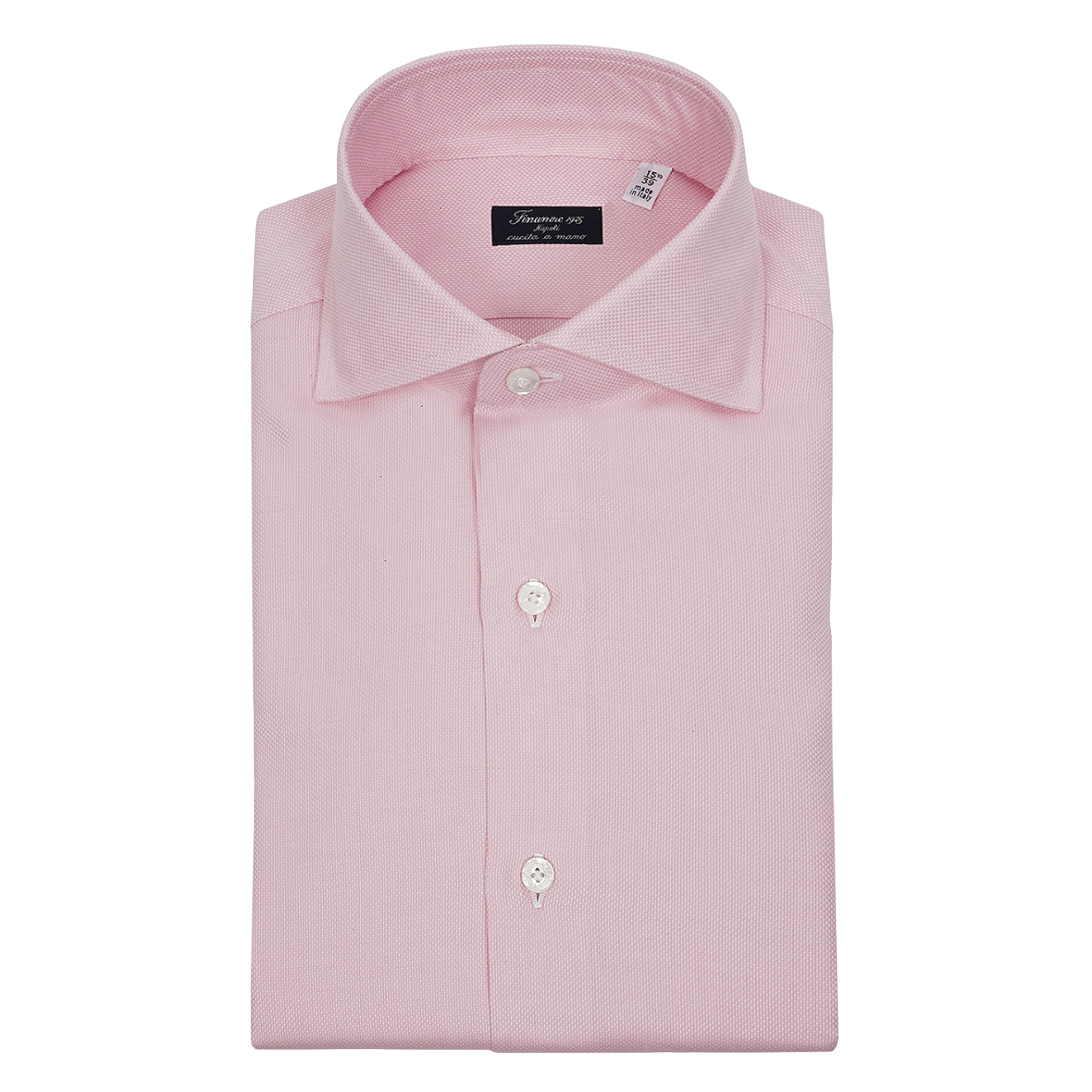 Napoli shirt dress regular pink cotton micropattern Finamore 1925