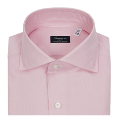 Camicia Napoli regular fit microfantasia in cotone rosa