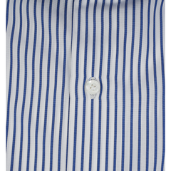 Camicia classica Napoli Popeline di cotone a righe blu