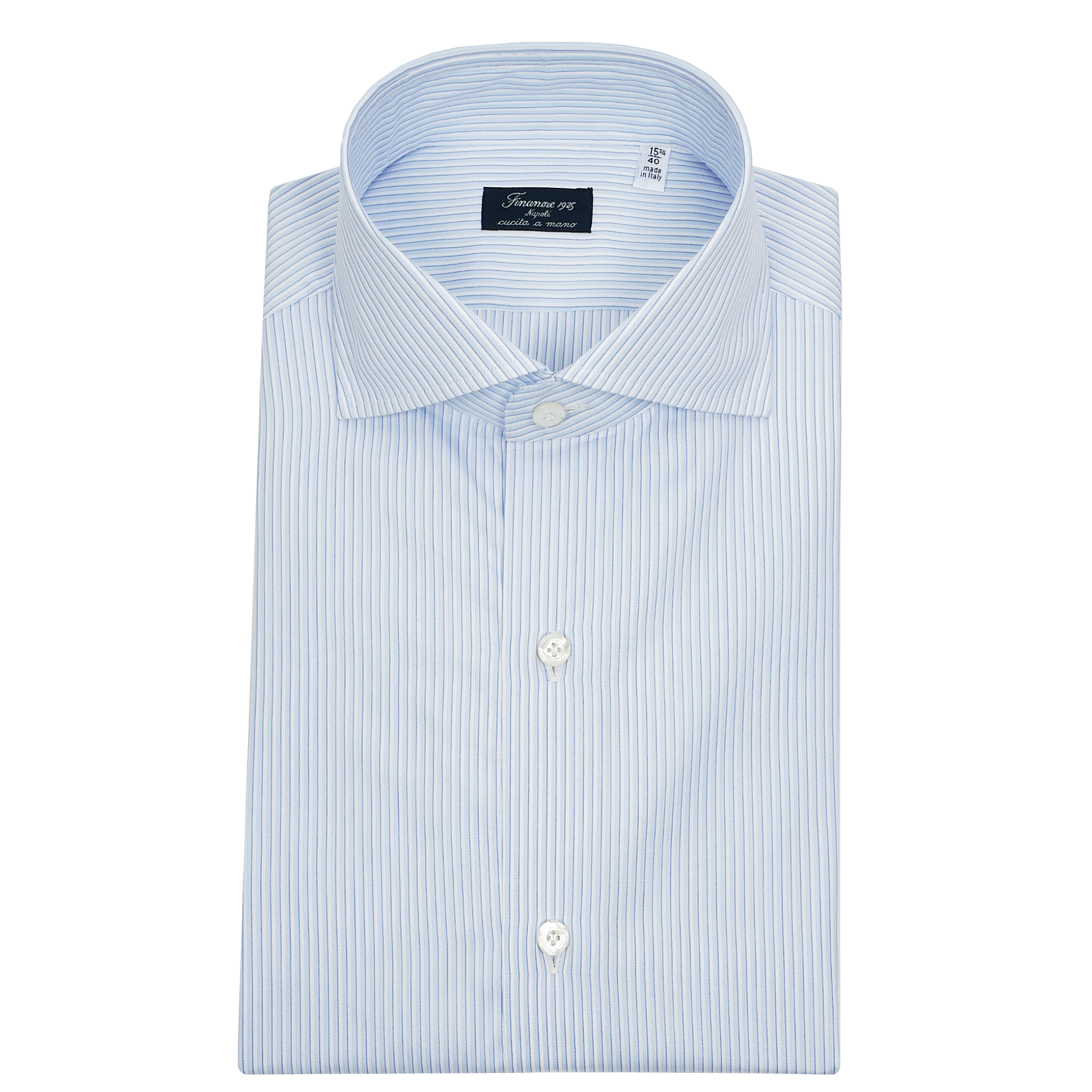 Napoli regular striped dress shirt in poplin cotton Finamore 1925