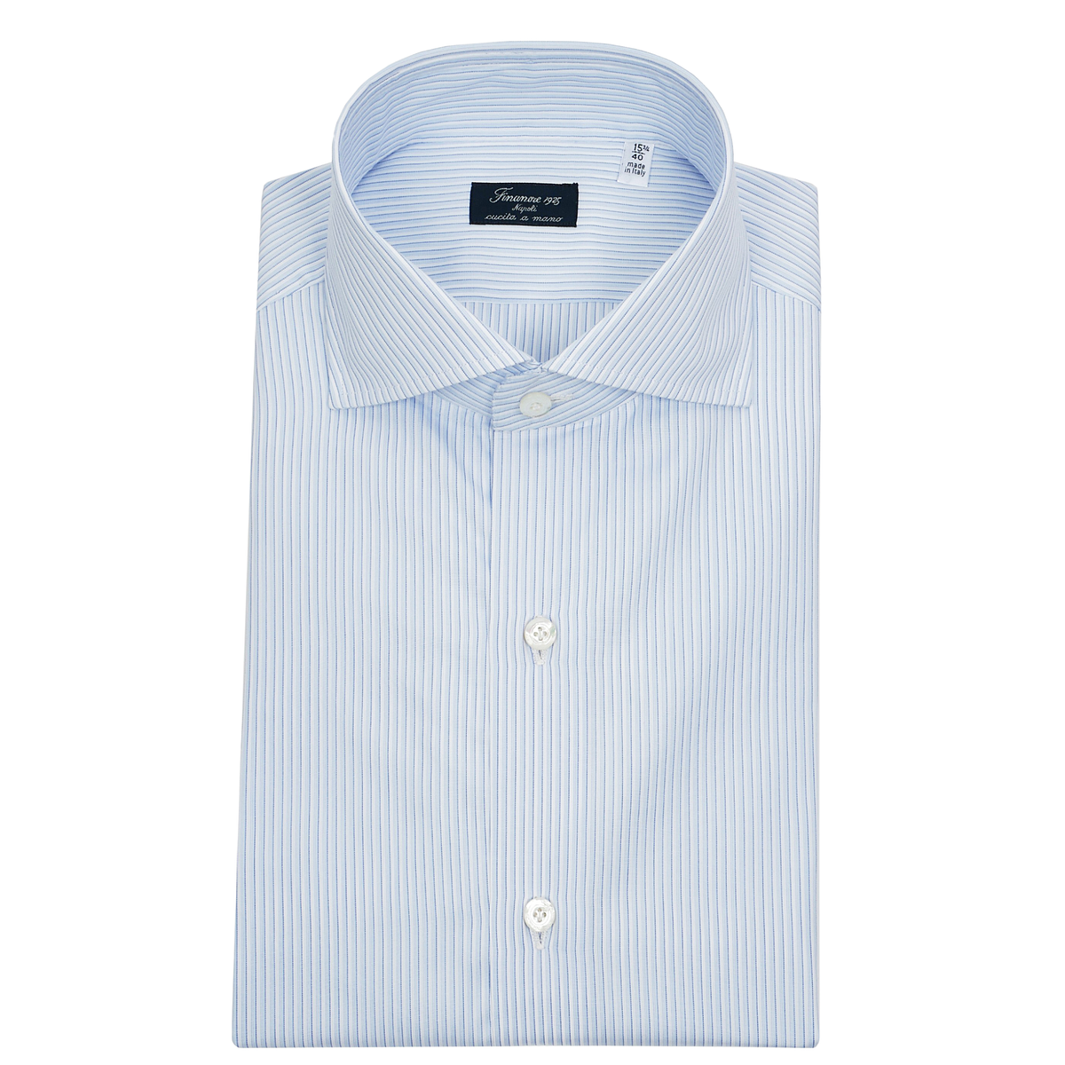 Napoli regular striped dress shirt in poplin cotton Finamore 1925