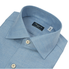 Napoli Fake denim shirt in cashmere cotton and silk light blue silk