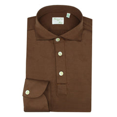 Orlndo polo shirt in brown and light green cotton jersey