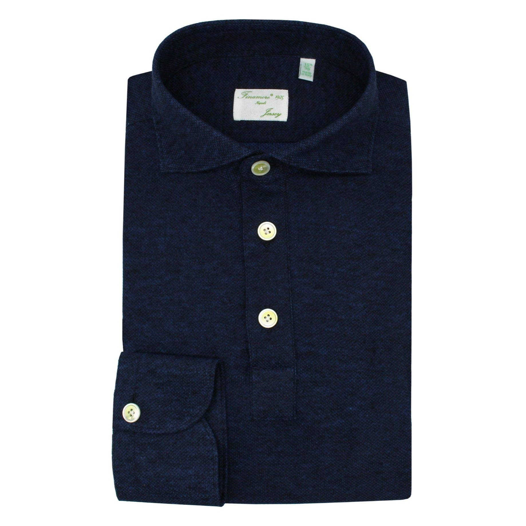 Orlando blu polo shirt in cotton and linen