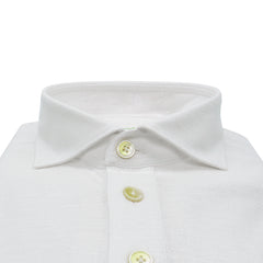 Orlando white polo shirt in cotton and linen