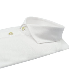 Orlando white polo shirt in cotton and linen