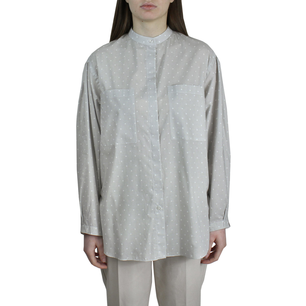 Women's over shirt with front pockets and guru collar