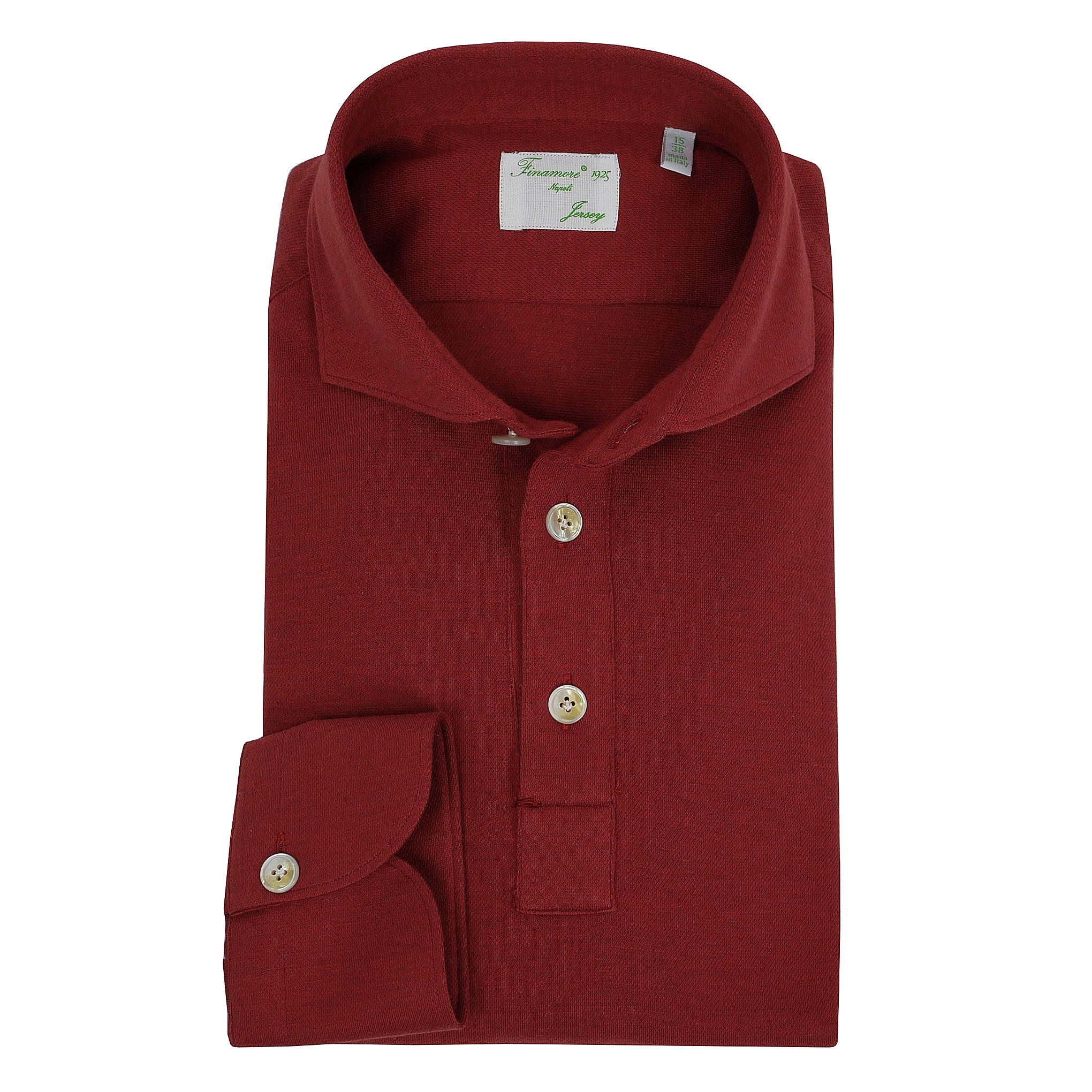 Polo Orlando jersey dark red cotton cashmere. Finamore 1925