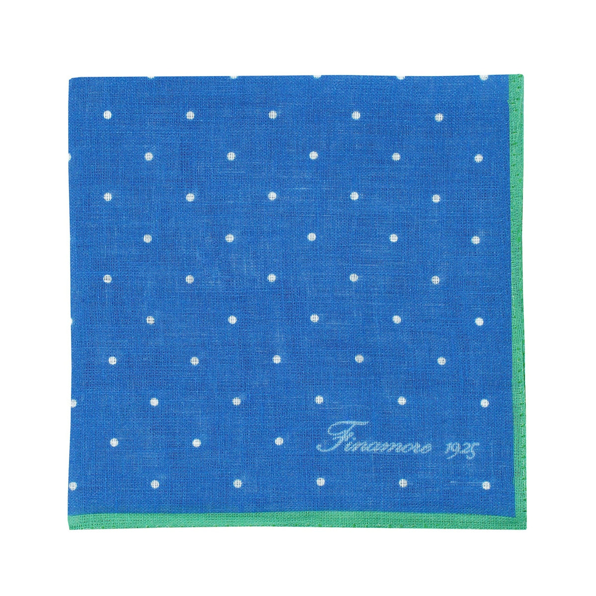 Blue pochette with green border