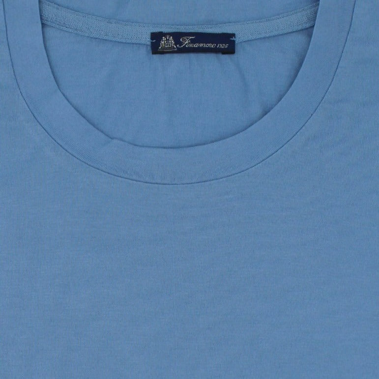 Light blue garment dyed Supima cotton t-shirt