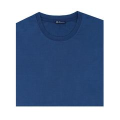 T-shirt blu in cotone Supima tinto in capo