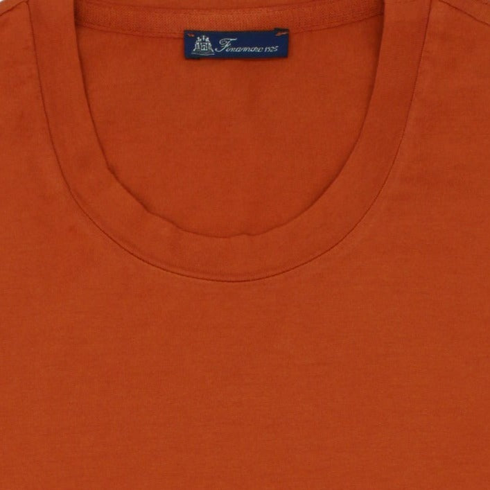 T-shirt in cotone Supima tinto in capo arancione