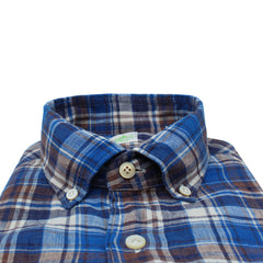 Tokyo sport shirt checked linen button down collar