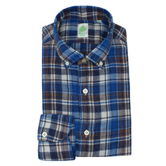 Tokyo sport shirt checked linen button down collar