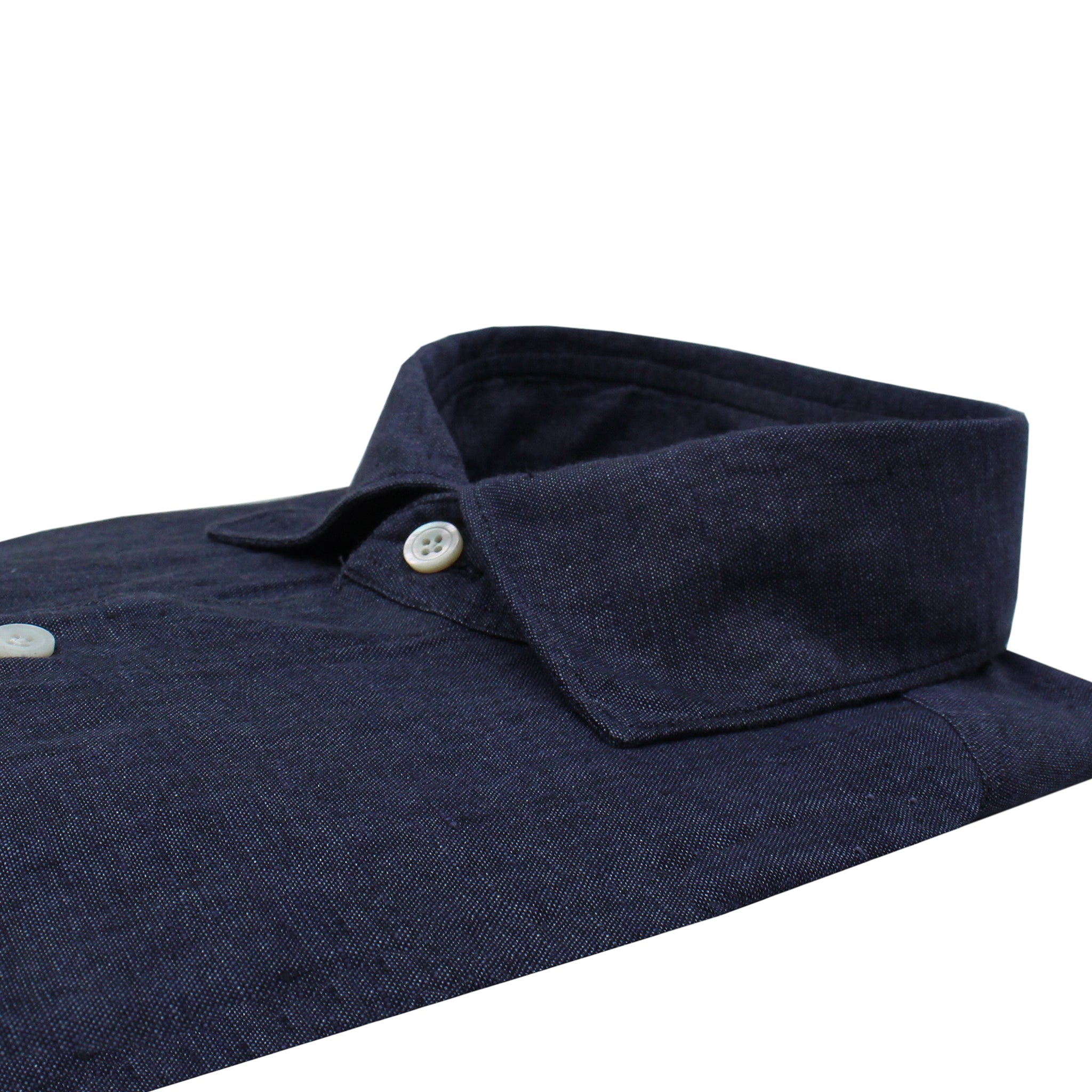 Camicia sportiva Tokyo slim fit in lino blu