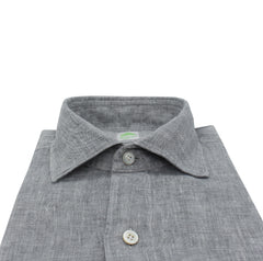 Slim fit linen sports shirt Finamore 1925 white, gray or light blue