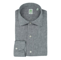 Slim fit linen sports shirt Finamore 1925 grey