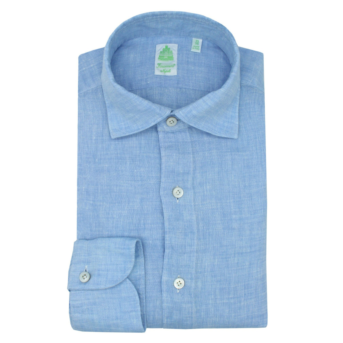 Tokyo slim fit sport shirt in light blue linen