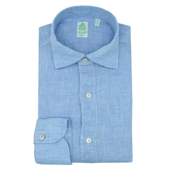 Tokyo slim fit sport shirt in light blue linen
