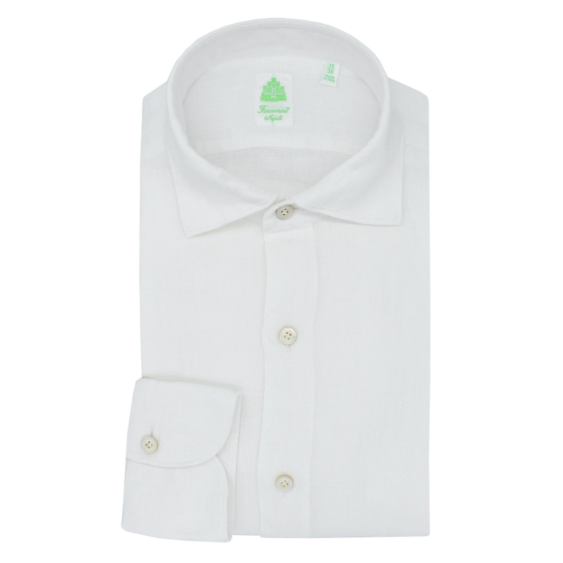Slim fit linen sports shirt Finamore 1925 white