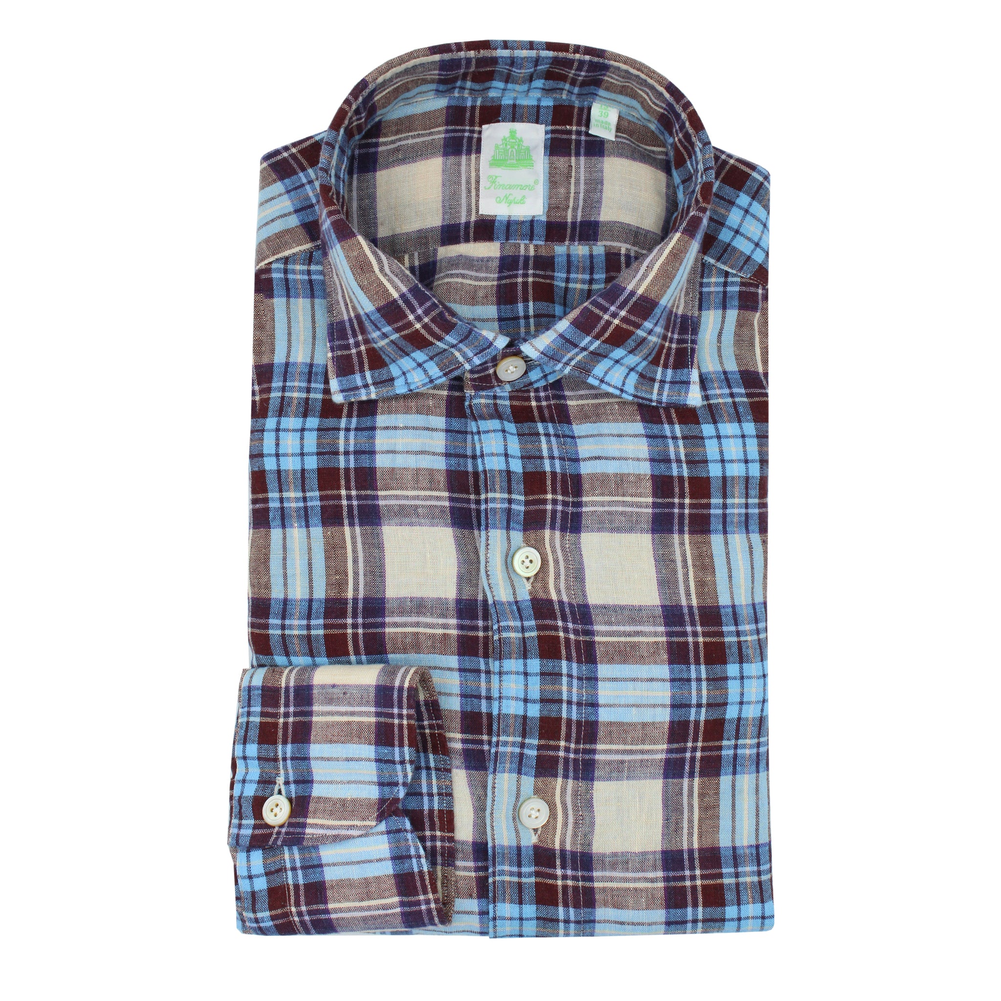 Tokyo sport shirt slim fit checked linen
