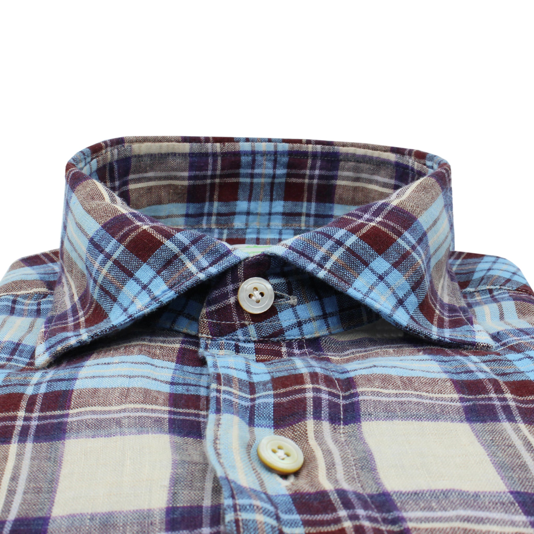 Camicia sportiva Tokyo slim fit in lino a quadri