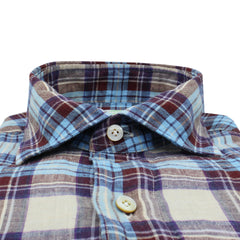 Camicia sportiva Tokyo slim fit in lino a quadri
