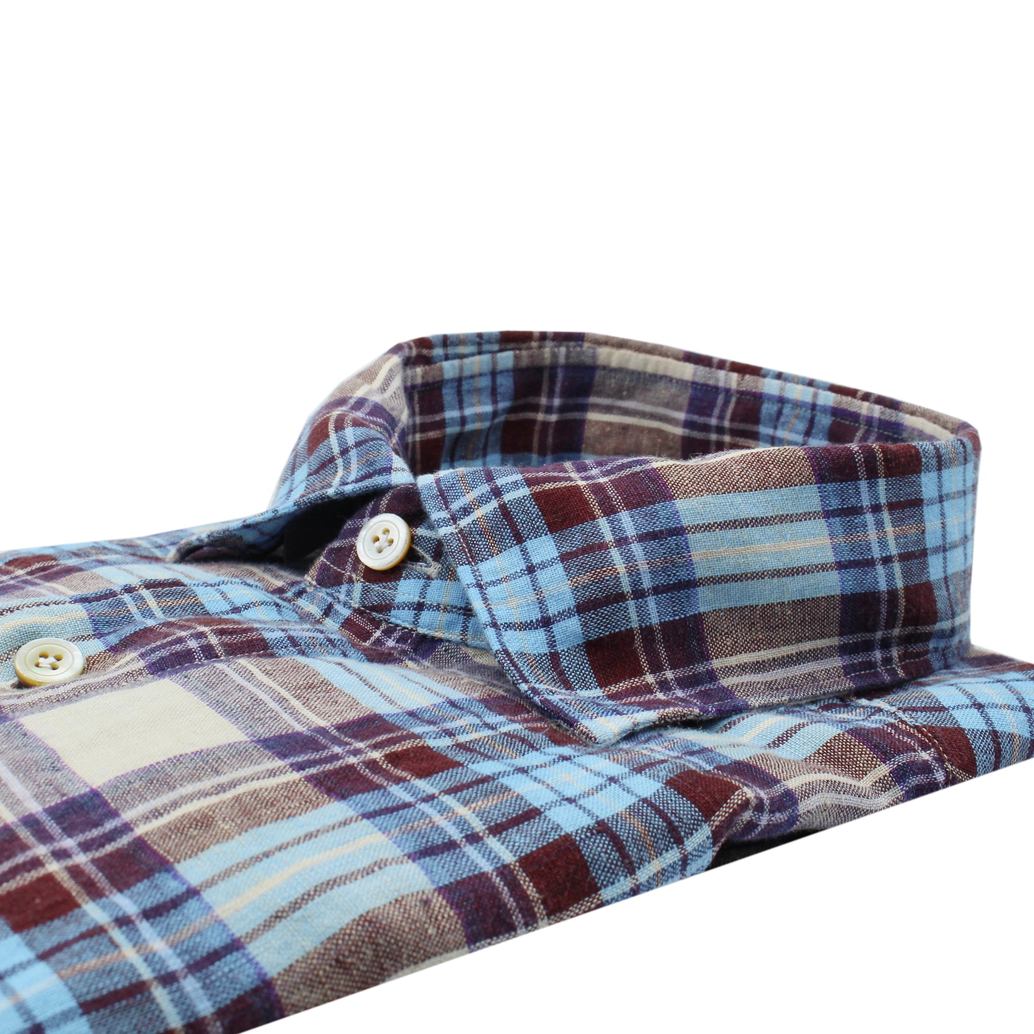 Camicia sportiva Tokyo slim fit in lino a quadri