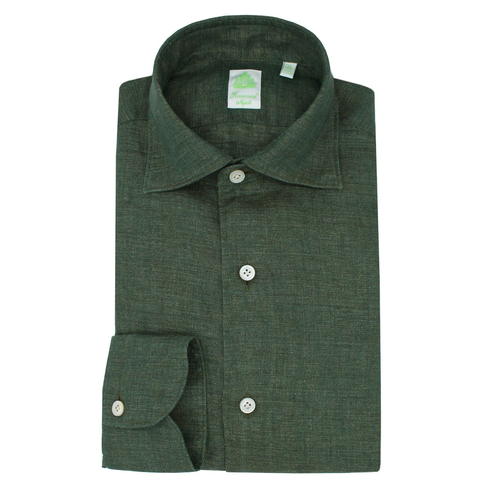 Tokio slim fit shirt in green linen