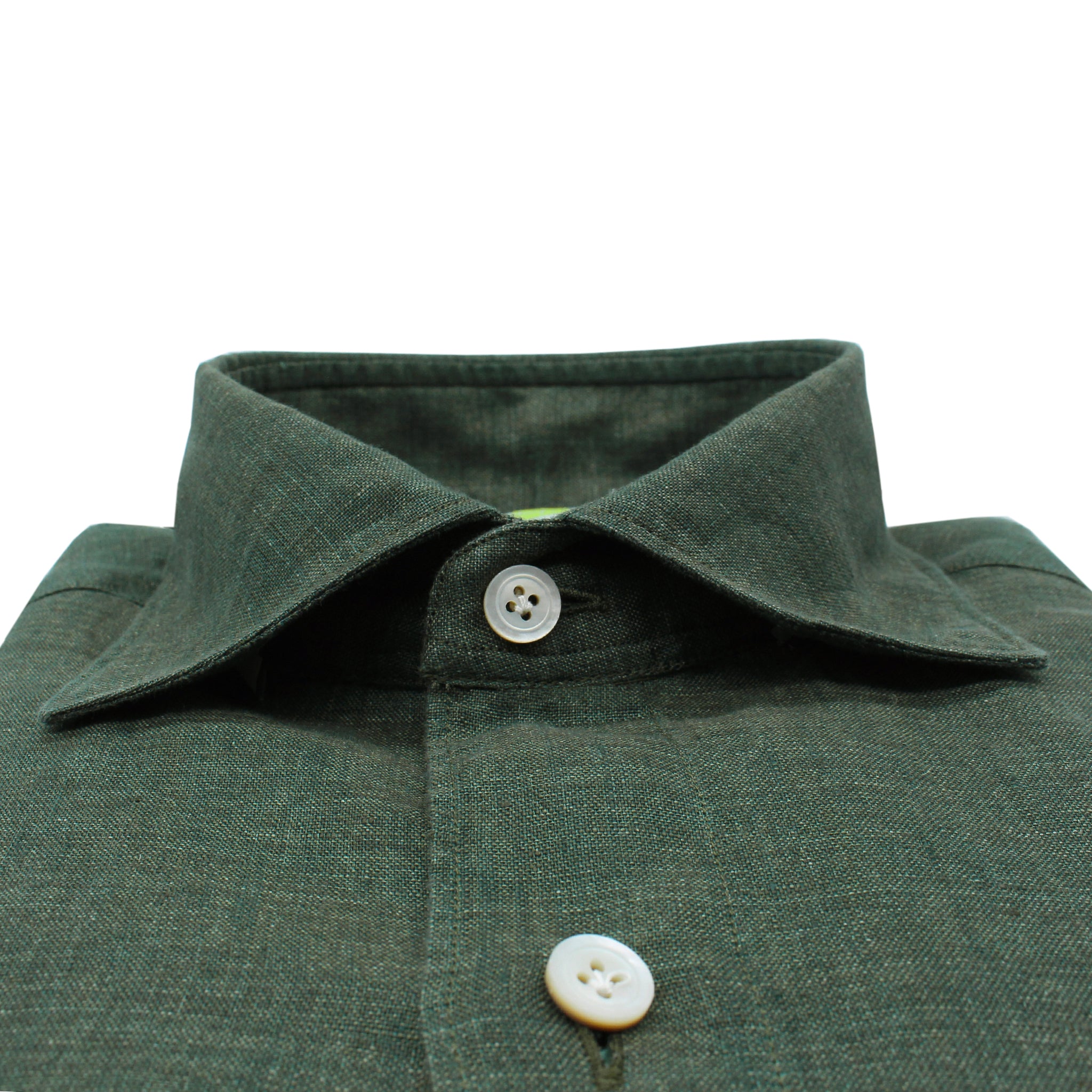 Camicia Tokyo slim fit in lino verde