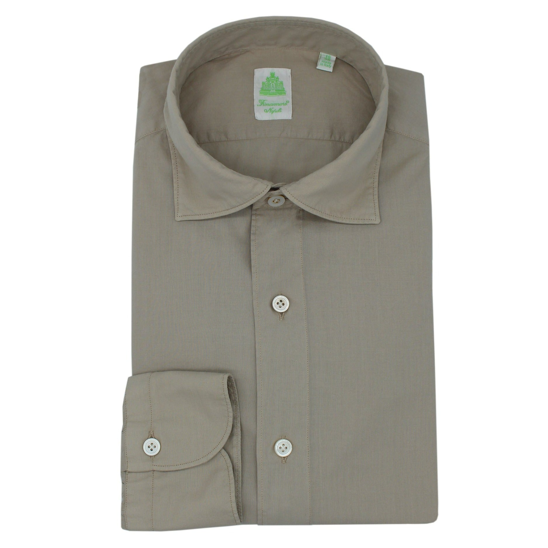 Tokyo slim fit cotton garment dyed brown shirt