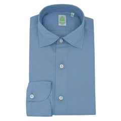 Tokyo slim fit cotton garment dyed blu shirt