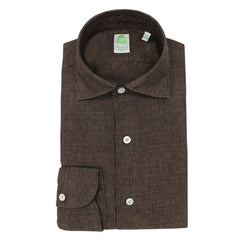 Tokio brown linen slim fit shirt