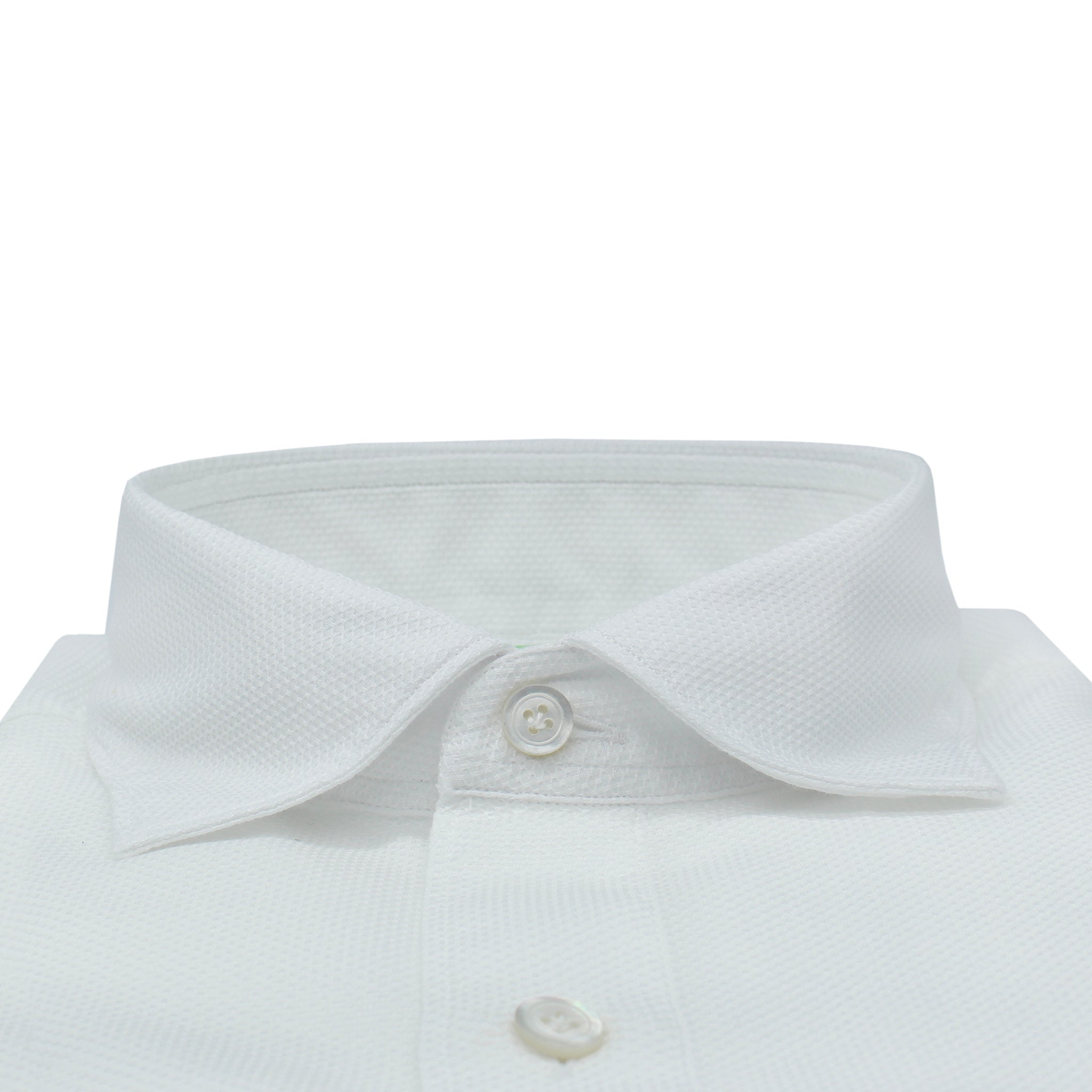 Camicia sportiva Tokyo slim fit in cotone bianco a nido d'ape