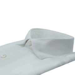 Camicia sportiva Tokyo slim fit in cotone bianco a nido d'ape
