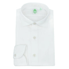 Tokyo slim fit sport shirt in white honeycomb cotton