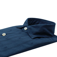Tokyo sport shirt garment dyed blue patterned bottom