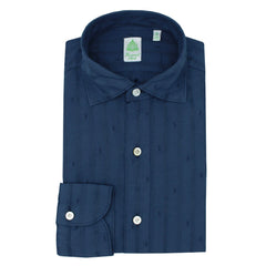 Tokyo sport shirt garment dyed blue patterned bottom