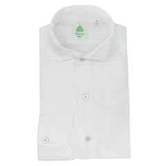 Tokyo linen cotton blue and white soft collar slim shirt