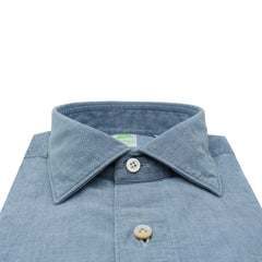 Denim chambray sports shirt two front pockets