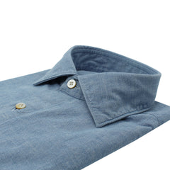 Denim chambray sports shirt two front pockets