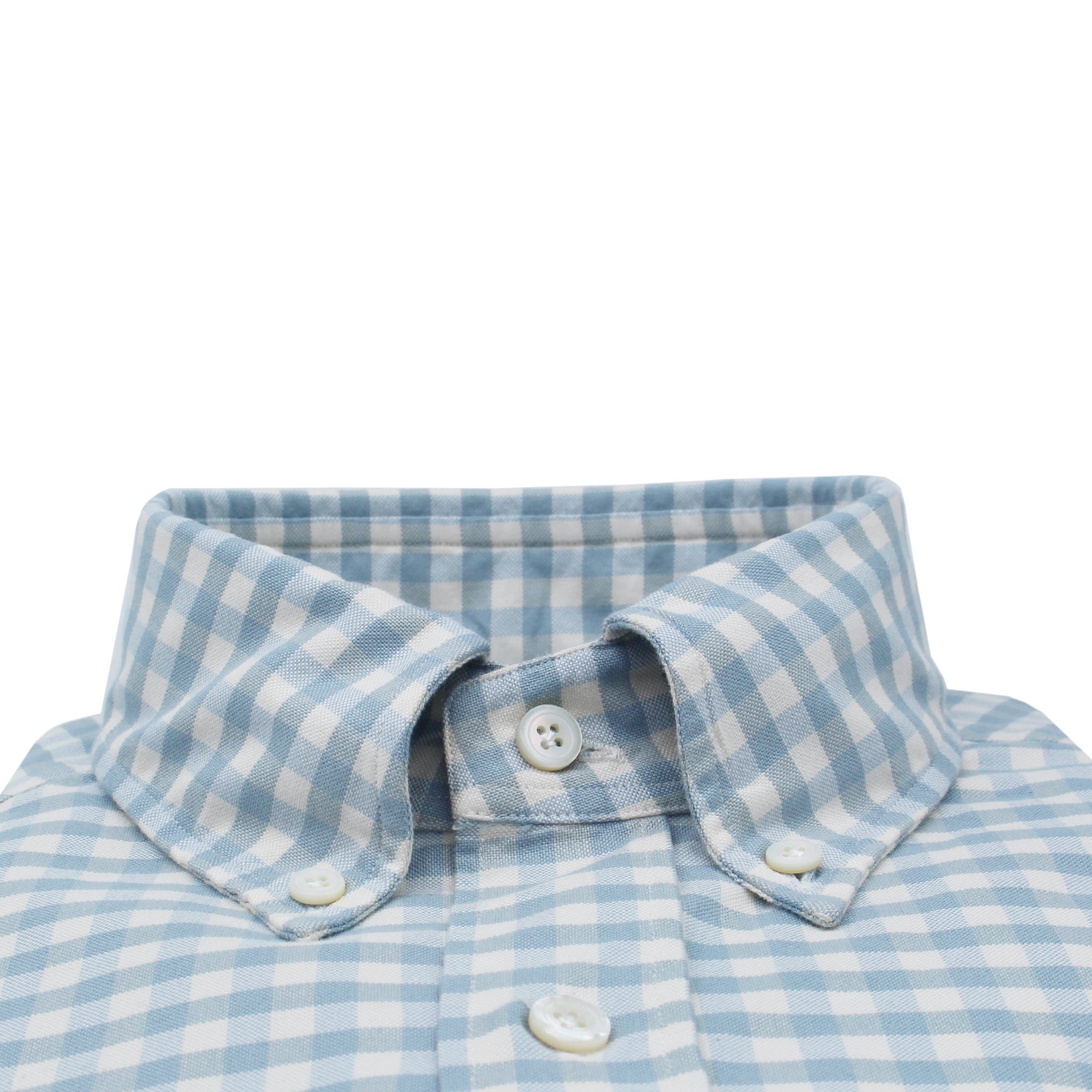 Toledo slim fit sport shirt in orange and light blue checked cotton